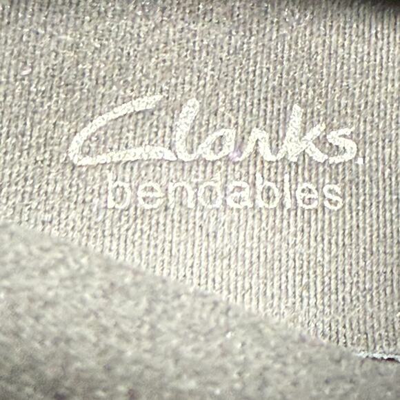 CLARKS Bendables Women's 9W Black Ankle Leather Boots Cone Heel Zip Up READ - Picture 11 of 11